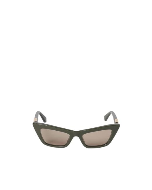 Bottega Veneta White Eyewear Cat Eye Frame Sunglasses