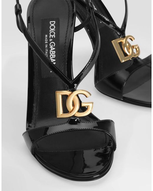 Dolce & Gabbana Metallic Patent Sandals