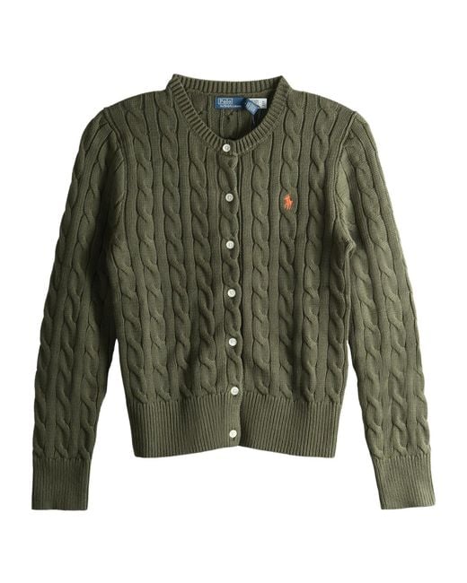Polo Ralph Lauren Green Cable Knit Cardigan