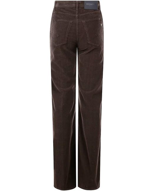 Dondup Brown Straight-Leg Pants