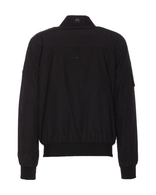 Moose Knuckles Black Courville Zip-Up Bomber Jacket for men