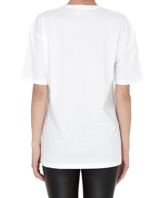 McQueen White T-Shirt With Round Neck And Short Sleeves
