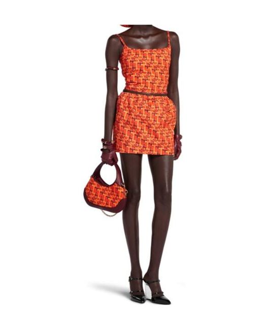 Gucci Red Horsebit Printed Mini Skirt