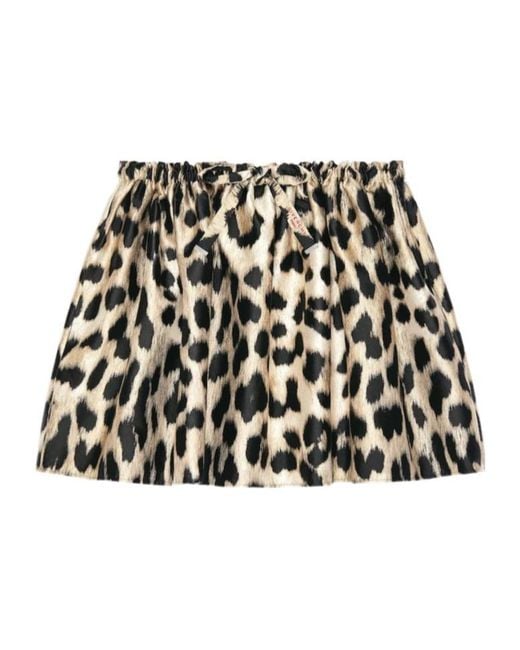 Givenchy Black Pleated Leopard Print Skirt