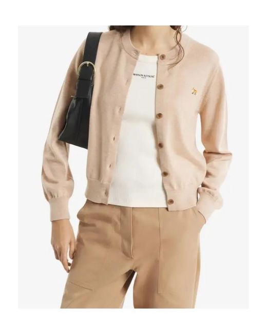 Maison Kitsuné Natural Maison Kitsuné Fox Patch Button Cardigan