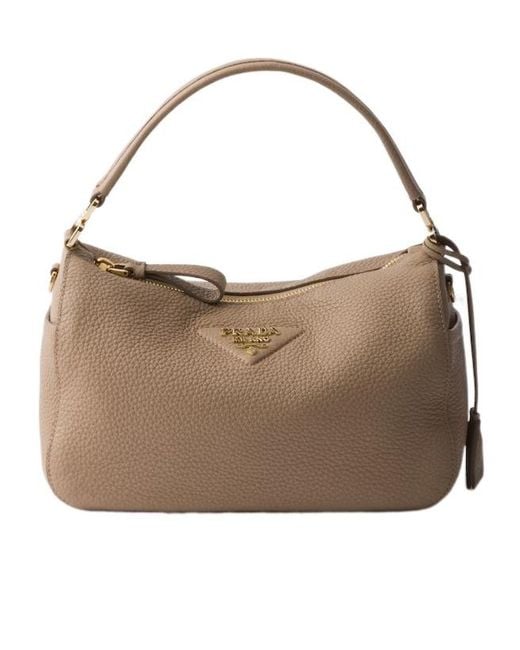 Prada Brown Zip-Up Handbag