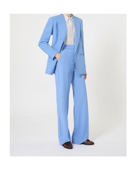 Max Mara Blue Studio Quasar Straight Leg Trousers