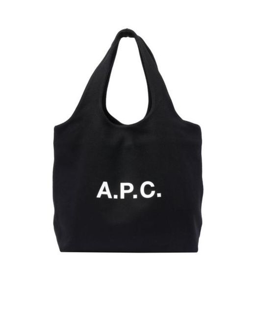 A.P.C. Black Ninon Logo-Printed Tote Bag