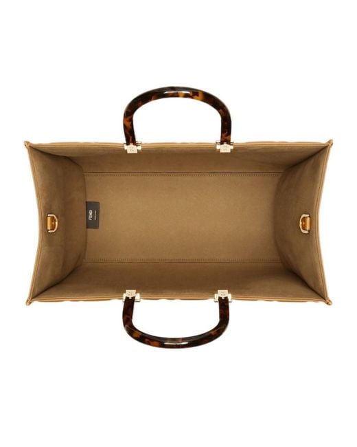 Fendi Brown Monogram Embossed Tote Bag