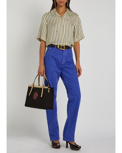 Versace Multicolor Striped Silk Blouse