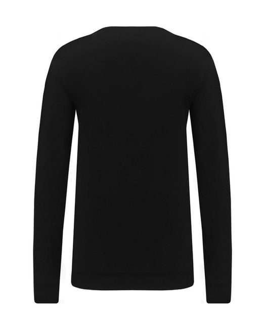 Emporio Armani Black Round-Collar Long-Sleeve Hoodie