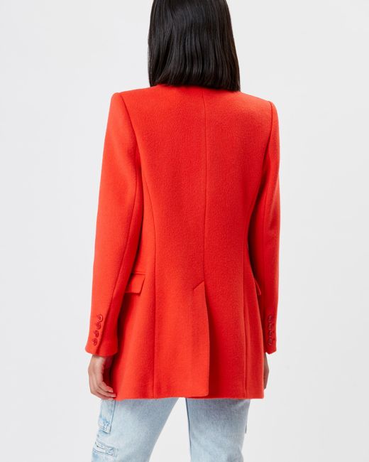 Isabel Marant Red Lileya Double Breasted Virgin Wool Coat