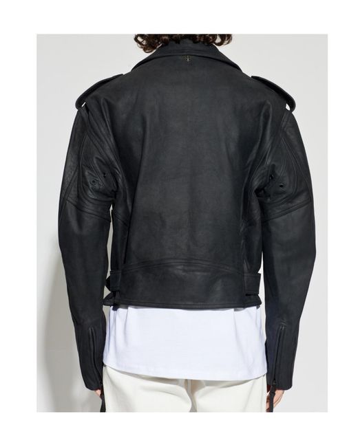 Balmain Black Zip-Up Buckle Detailed Jacket for men