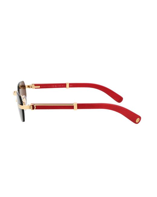 Cartier White Rectangle Frameless Sunglasses for men
