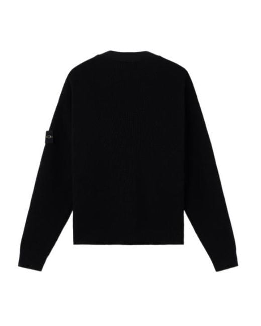 Stone Island Black Logo Patch Buttoned Cardigan for men