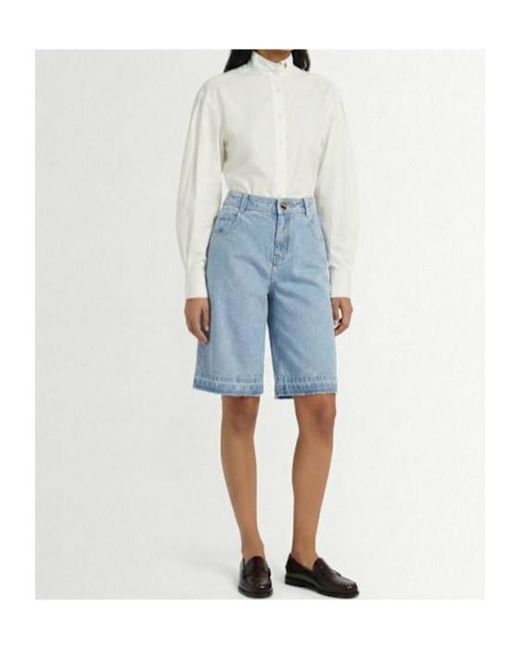 Christopher Esber Blue Denim Shorts With Belt Loops