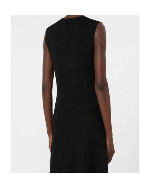 Max Mara Blue Viscose Crepe Yarn Gilet