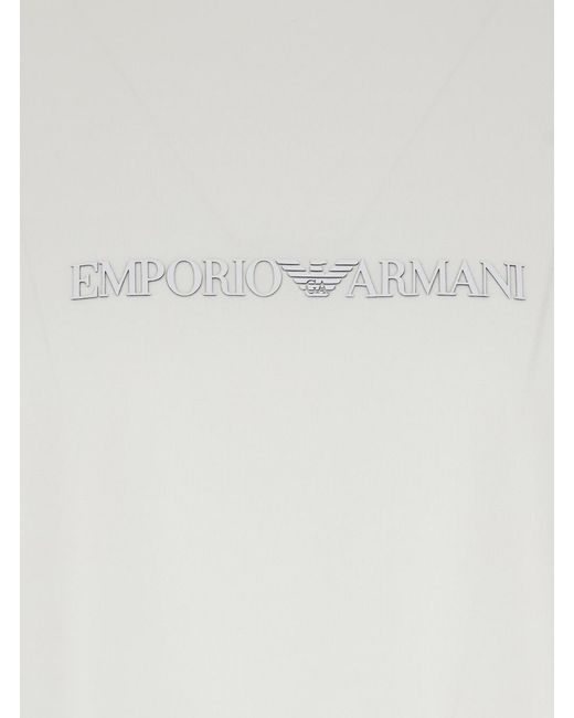 Emporio Armani White Logo Crew-Neck T-Shirt for men
