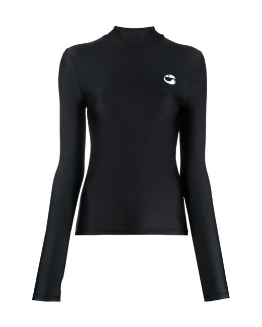 Coperni Black Logo Printed Collar Top