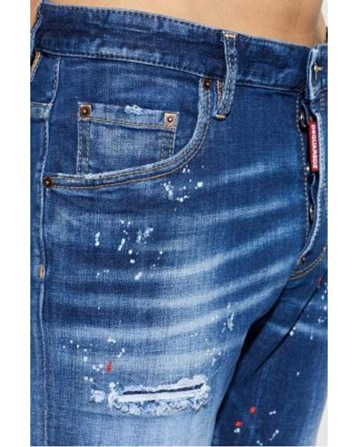 DSquared² Blue Distressed Skater Jeans for men