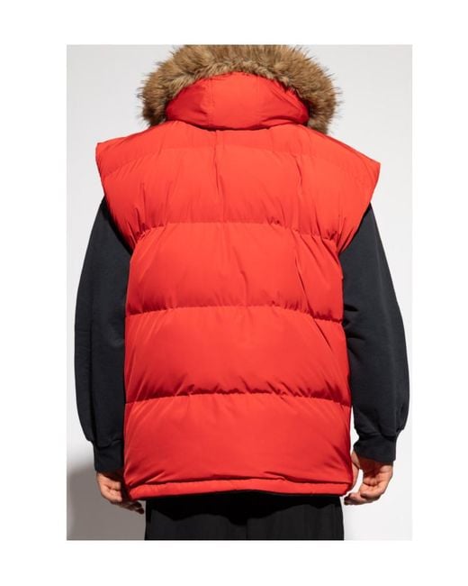 Balenciaga Black Fur-Trimmed Padded Jacket for men