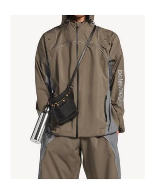 Balenciaga Brown Techwear Zip-Up Hooded Jacket for men
