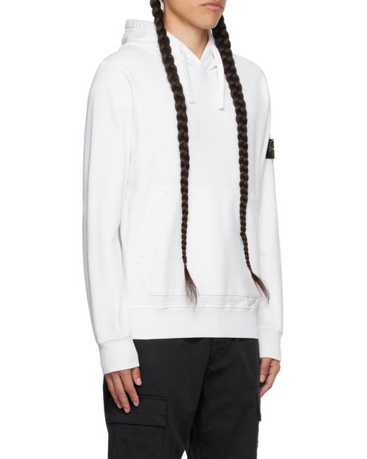 Stone Island White Long-Sleeved Sweater for men