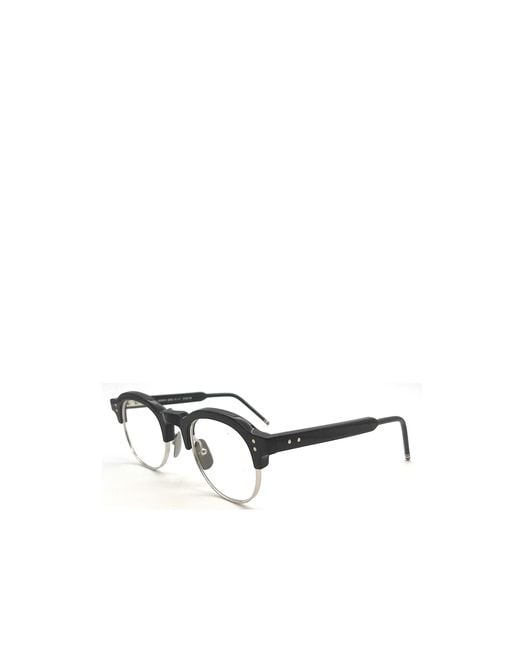 Thom Browne Metallic Eyewear Oval Frame Glasses for men