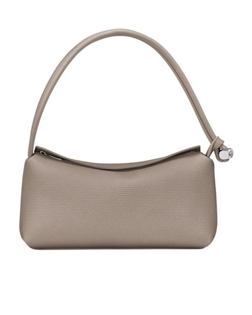 Longchamp Gray Medium Le Roseau Shoulder Bag