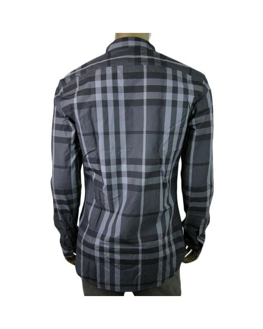 Burberry Black Plaid Shirt for men