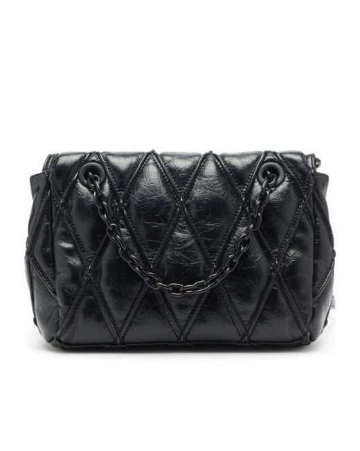 DIESEL Black Charm-D Diamond-Quilted Shoulder Bag