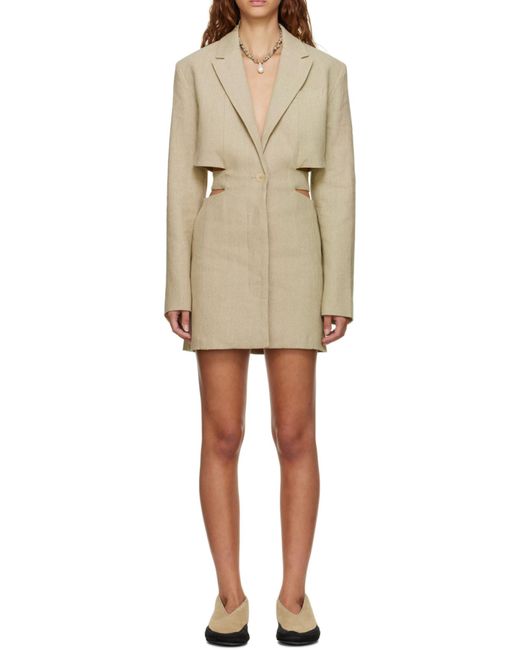 Jacquemus Natural Cut-Out Blazer Mini Dress