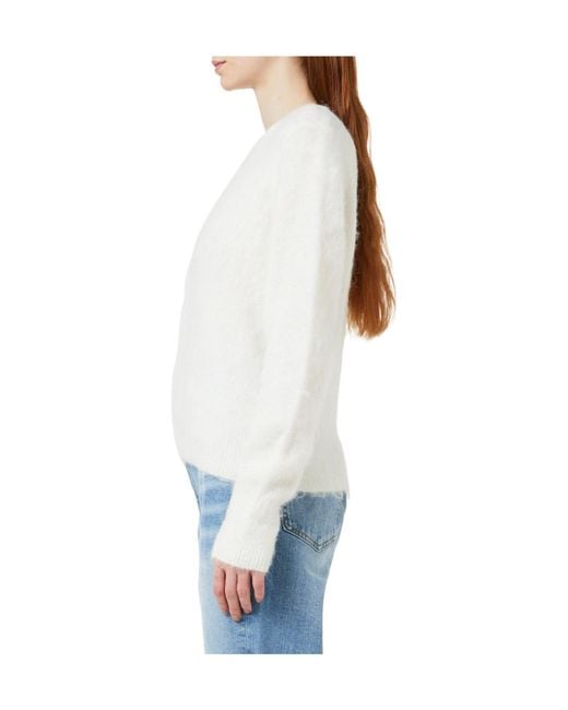 Boss White High-Quality Knit Sweater