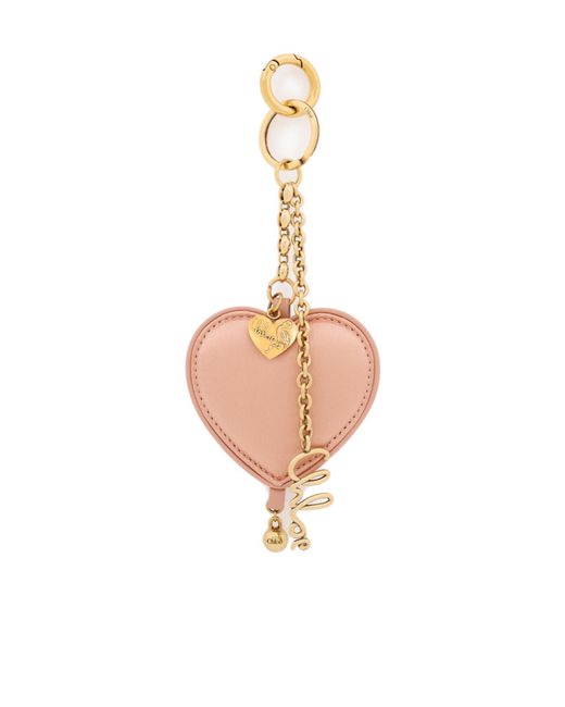 Chloé White Chloé Symbols Heart Key Ring Bag Charm