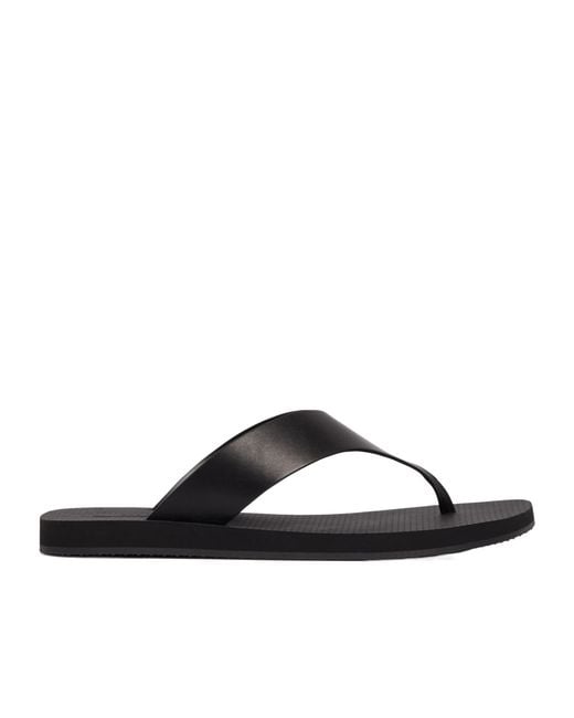 The Row Black Dune Classic Ginza Slip-On Slides