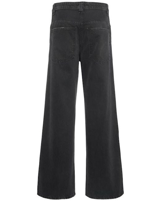 Khaite Black Winslow Mid Rise Denim Baggy Jeans