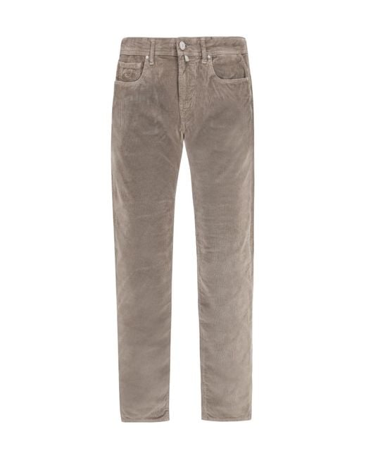 Jacob Cohen Gray Logo Patch Straight Leg Jeans for men