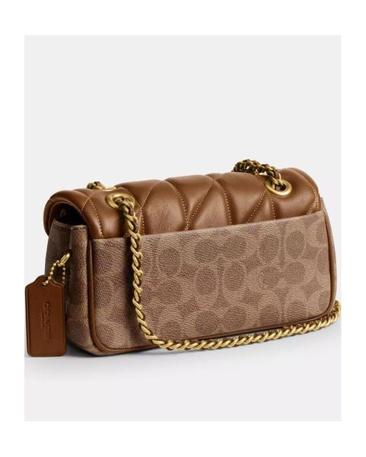 COACH Brown Quilted Tabby Foldover Shoulder Bag
