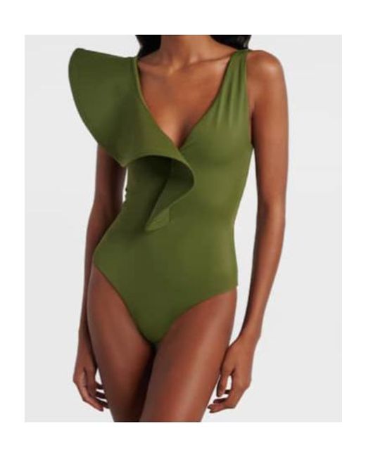 Johanna Ortiz Green Boleros Ruffled Swimsuit