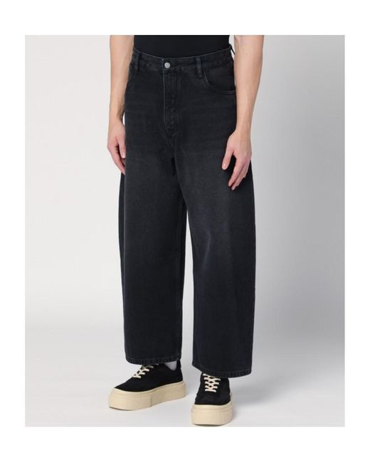 Studio Nicholson Black Logo-Patch Trousers for men