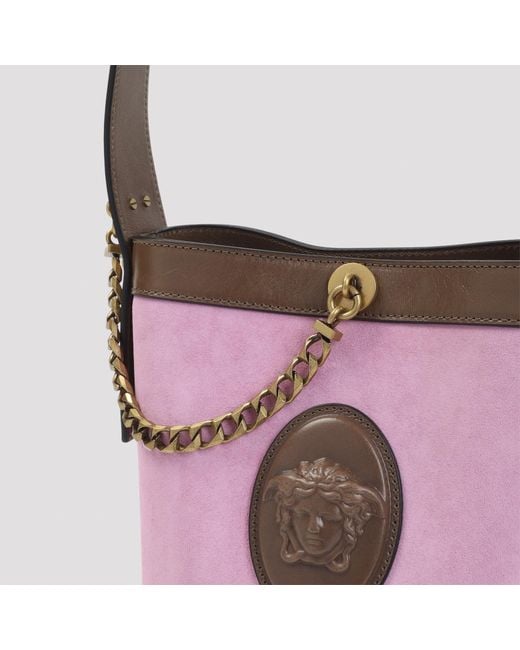 Versace Pink Adjustable Bucket Shoulder Bag