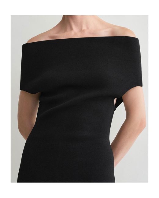 Totême Black Totême Off-Shoulder Dress