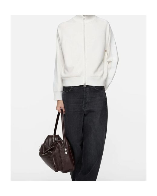 Acne White Logo-Print Sweatshirt for men