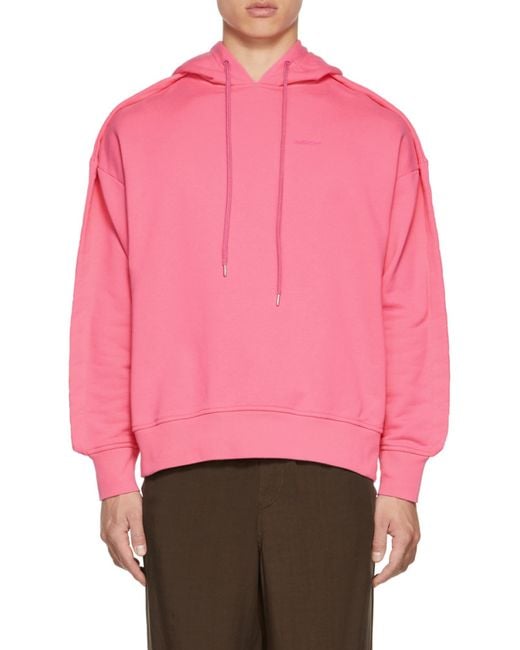 Ambush Pink Stitched Edge Drawstring Hoodie