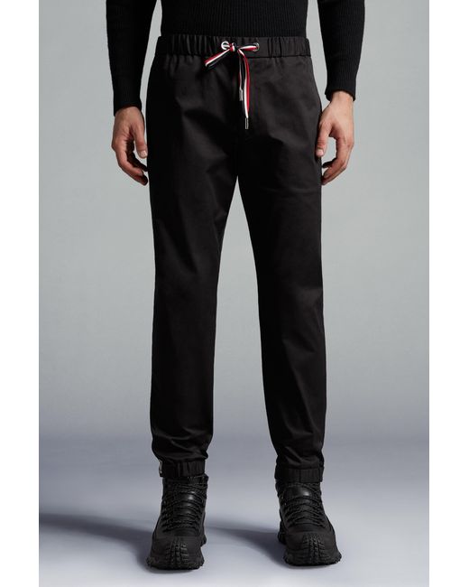 Moncler Black Gabardine Trousers for men