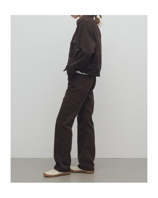 The Row Brown Fine Ribbed Trousers