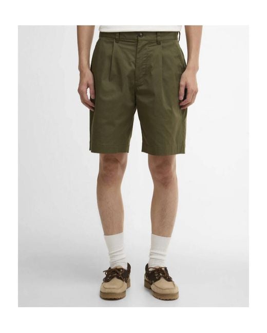 Barbour Green Mordey Twill Shorts for men