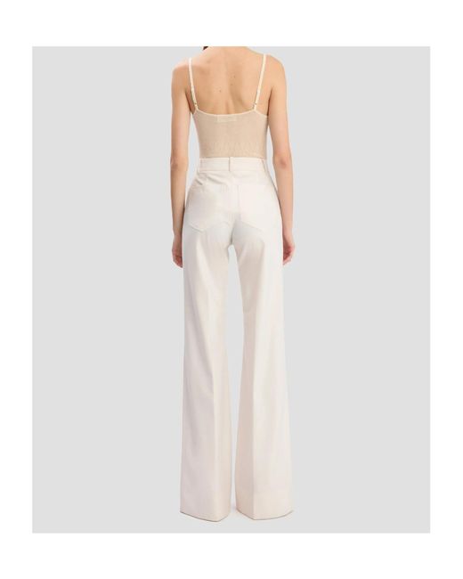 Victoria Beckham White Alina Wide-Leg Trousers