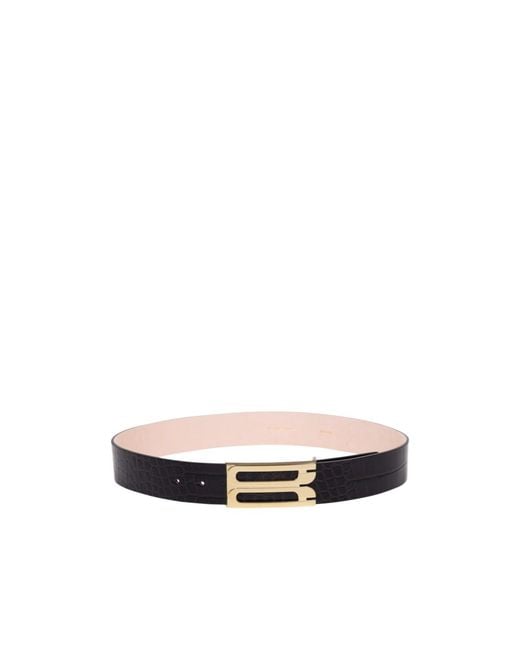 Victoria Beckham White Embossed Jumbo Frame Belt