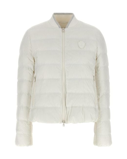 Brunello Cucinelli White Quilted Down Jacket